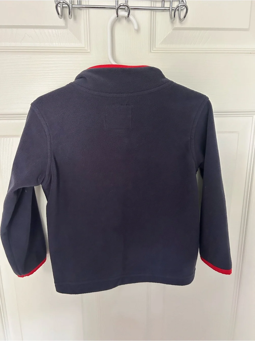 Toddler Boys, OshKosh B'gosh, Navy Blue Zip Up Jacket with Red Trim, 2T